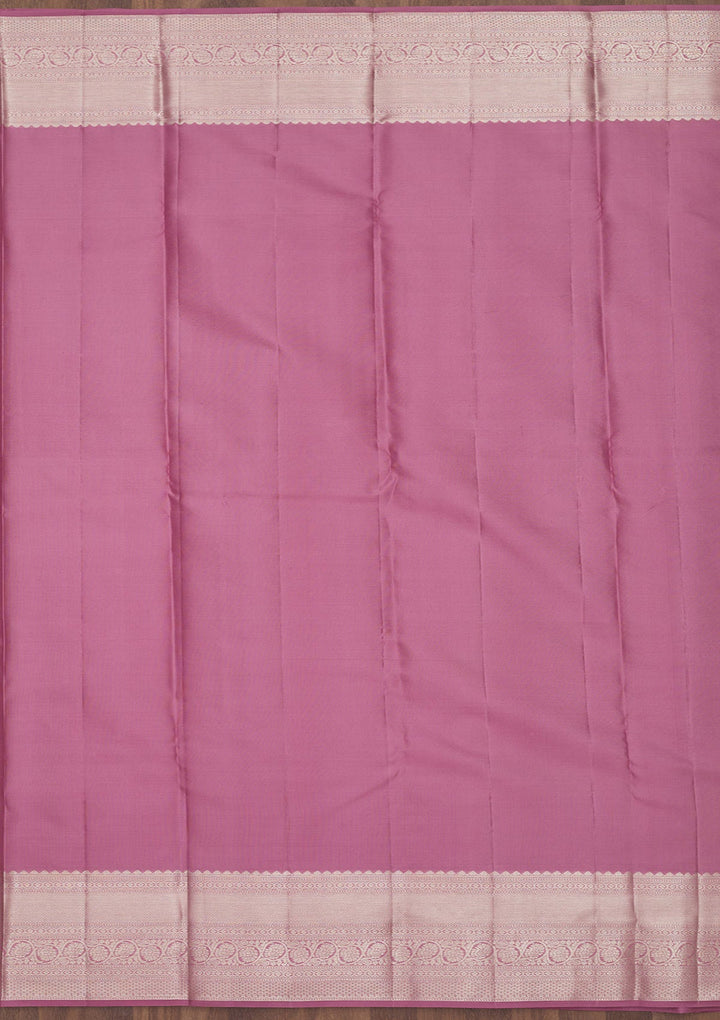 Lavender Zariwork Pure Silk Saree-Koskii