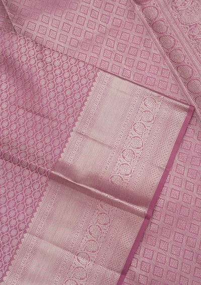 Lavender Zariwork Pure Silk Saree-Koskii