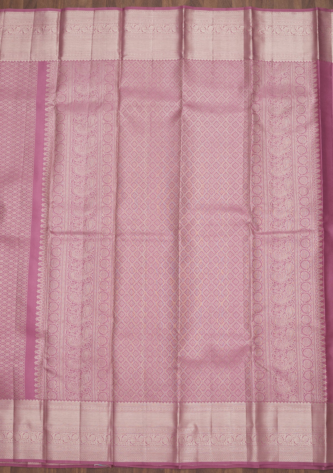 Lavender Zariwork Pure Silk Saree-Koskii