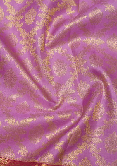 Lavender Zariwork Pure Silk Saree-Koskii