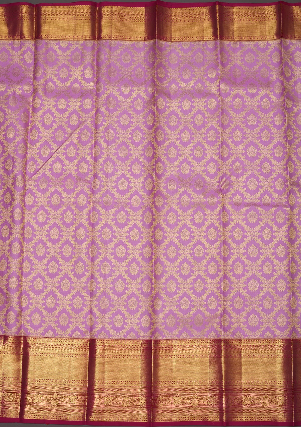 Lavender Zariwork Pure Silk Saree-Koskii