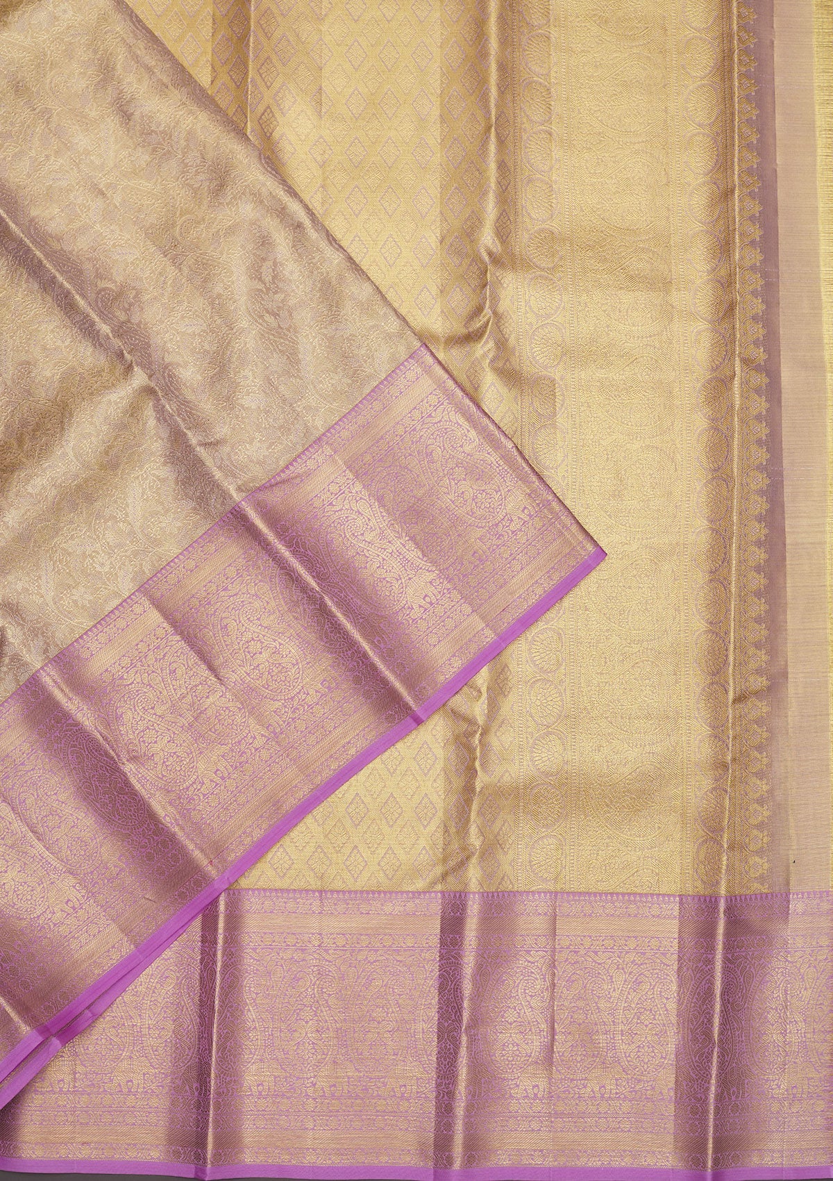 Lavender Zariwork Pure Silk Saree-Koskii