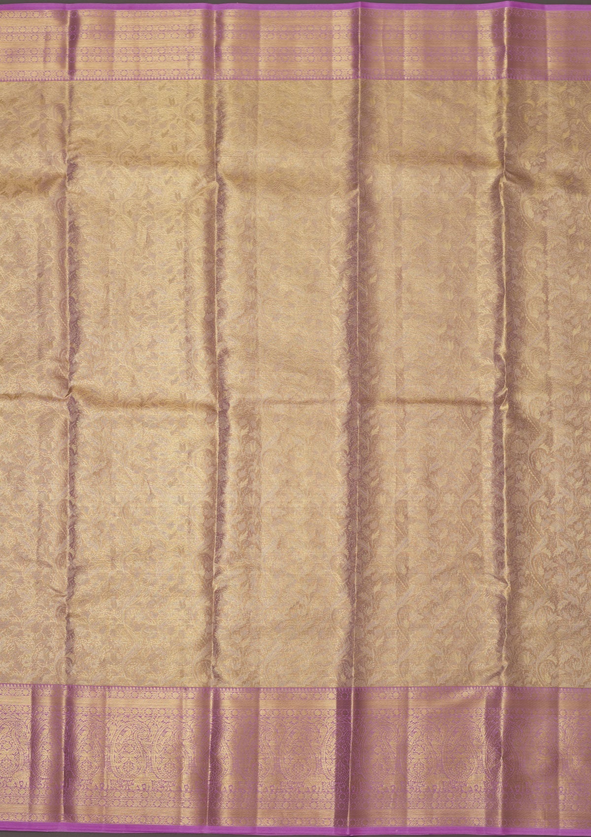 Lavender Zariwork Pure Silk Saree-Koskii