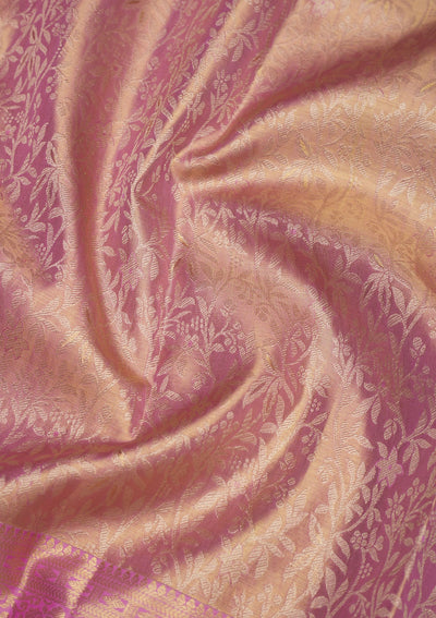 Lavender Zariwork Pure Silk Saree-Koskii