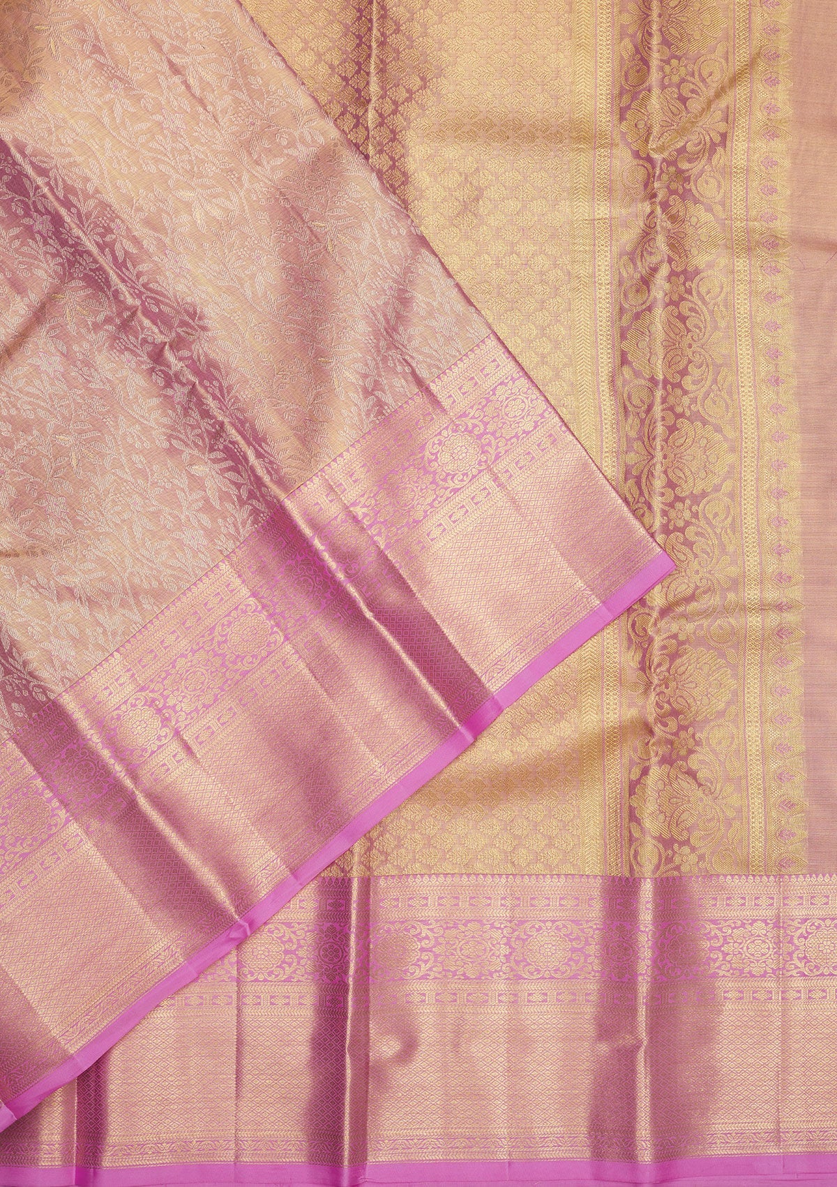 Lavender Zariwork Pure Silk Saree-Koskii