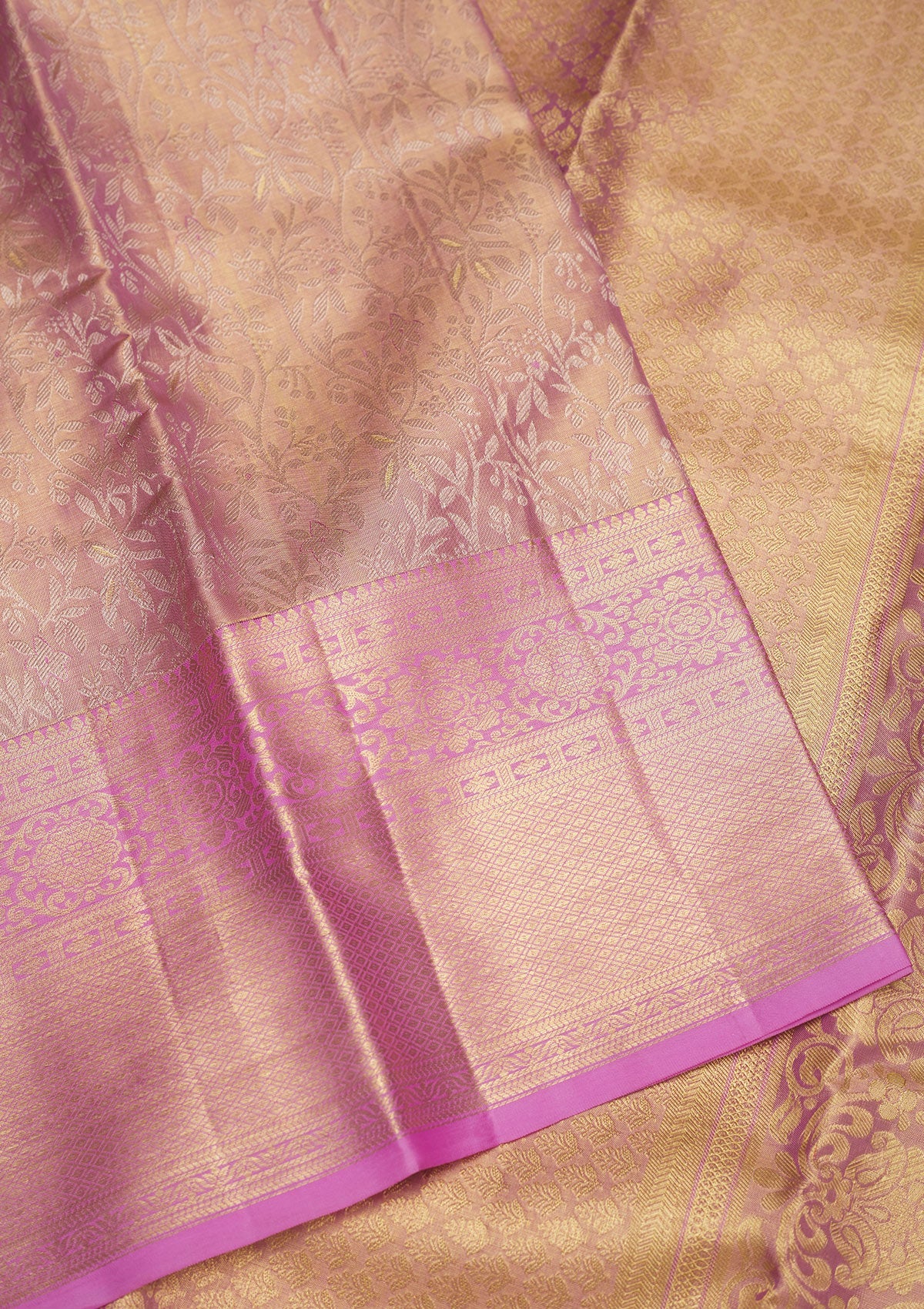 Lavender Zariwork Pure Silk Saree-Koskii