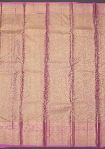 Lavender Zariwork Pure Silk Saree-Koskii