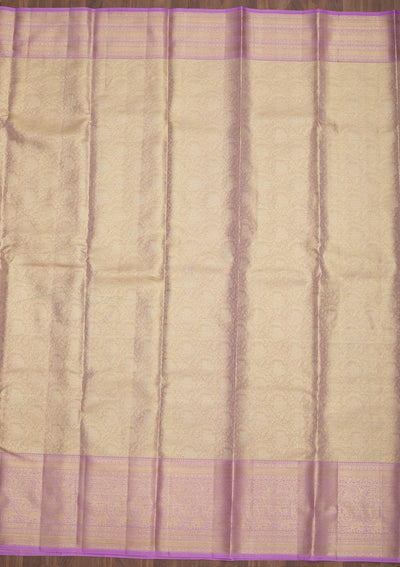 Lavender Zariwork Pure Silk Saree-Koskii