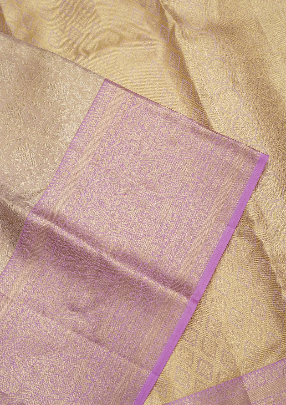 Lavender Zariwork Pure Silk Saree-Koskii