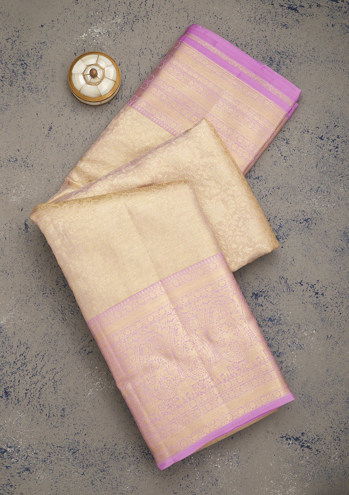 Lavender Zariwork Pure Silk Saree-Koskii