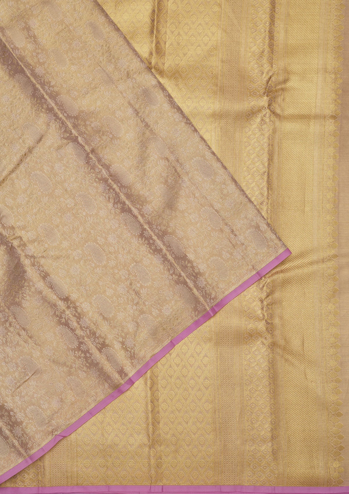 Lavender Zariwork Pure Silk Saree-Koskii