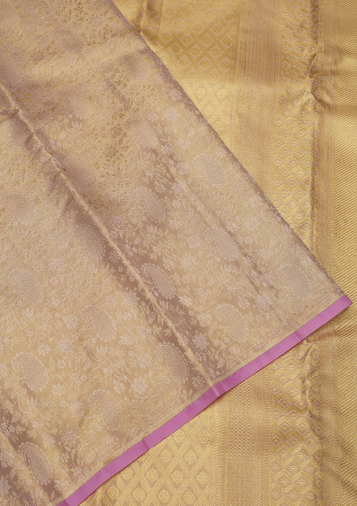 Lavender Zariwork Pure Silk Saree-Koskii