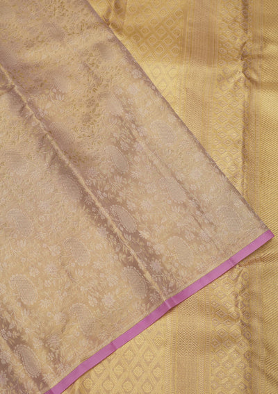 Lavender Zariwork Pure Silk Saree-Koskii