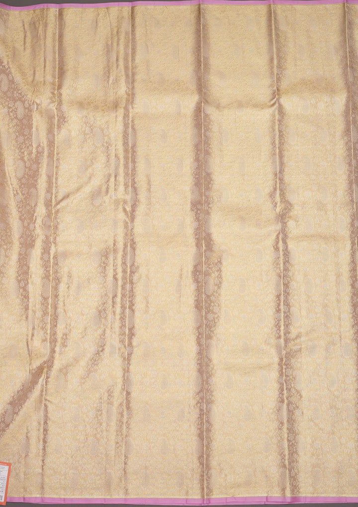 Lavender Zariwork Pure Silk Saree-Koskii