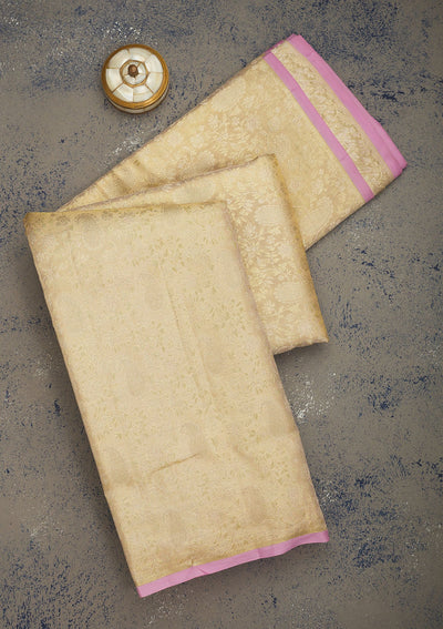 Lavender Zariwork Pure Silk Saree-Koskii