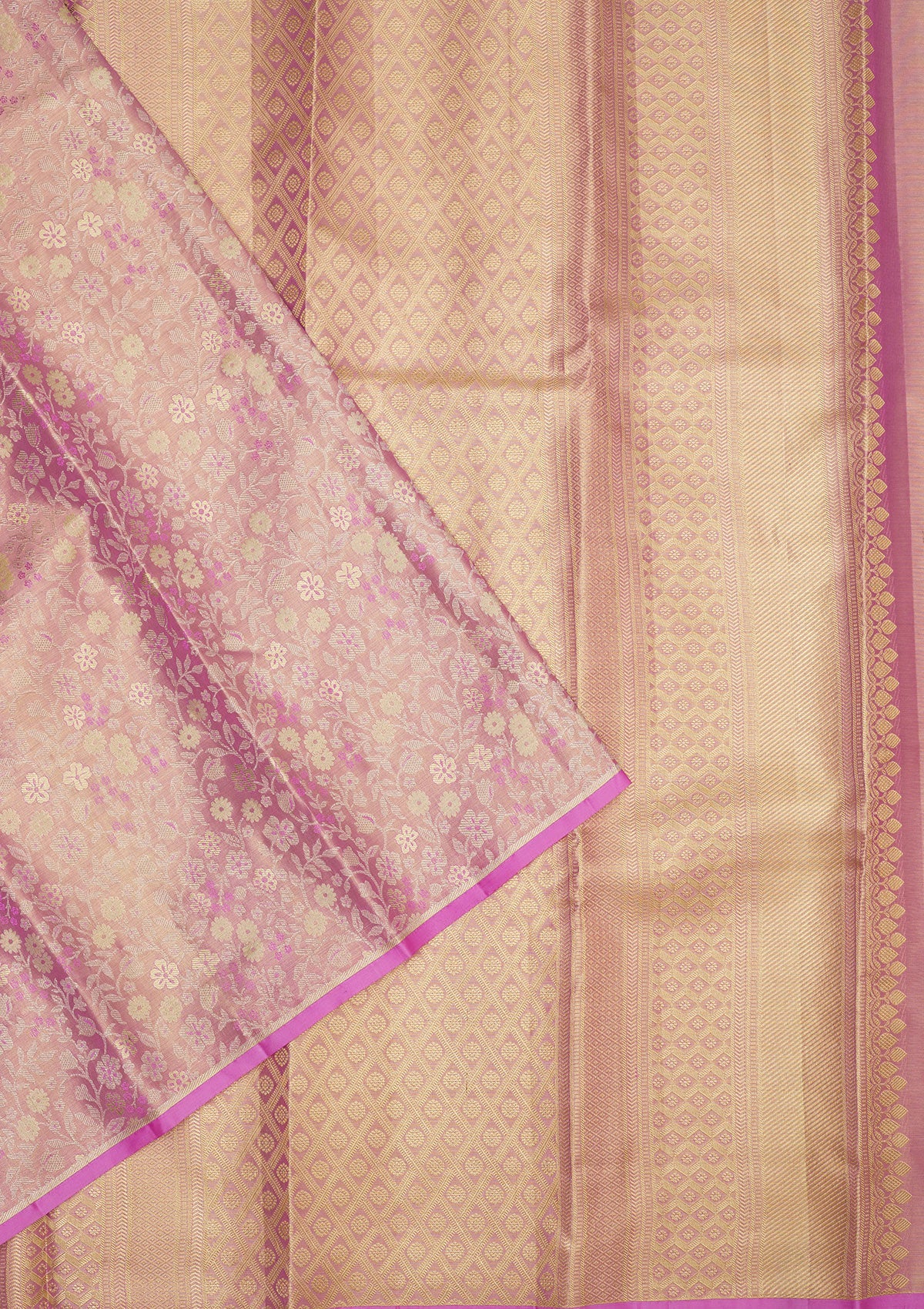 Lavender Zariwork Pure Silk Saree-Koskii