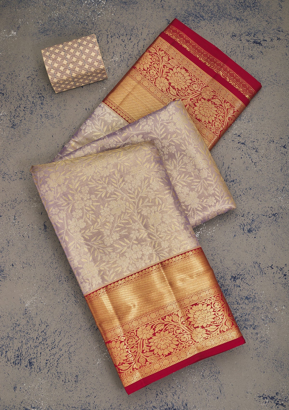 Lavender Zariwork Pure Silk Saree-Koskii