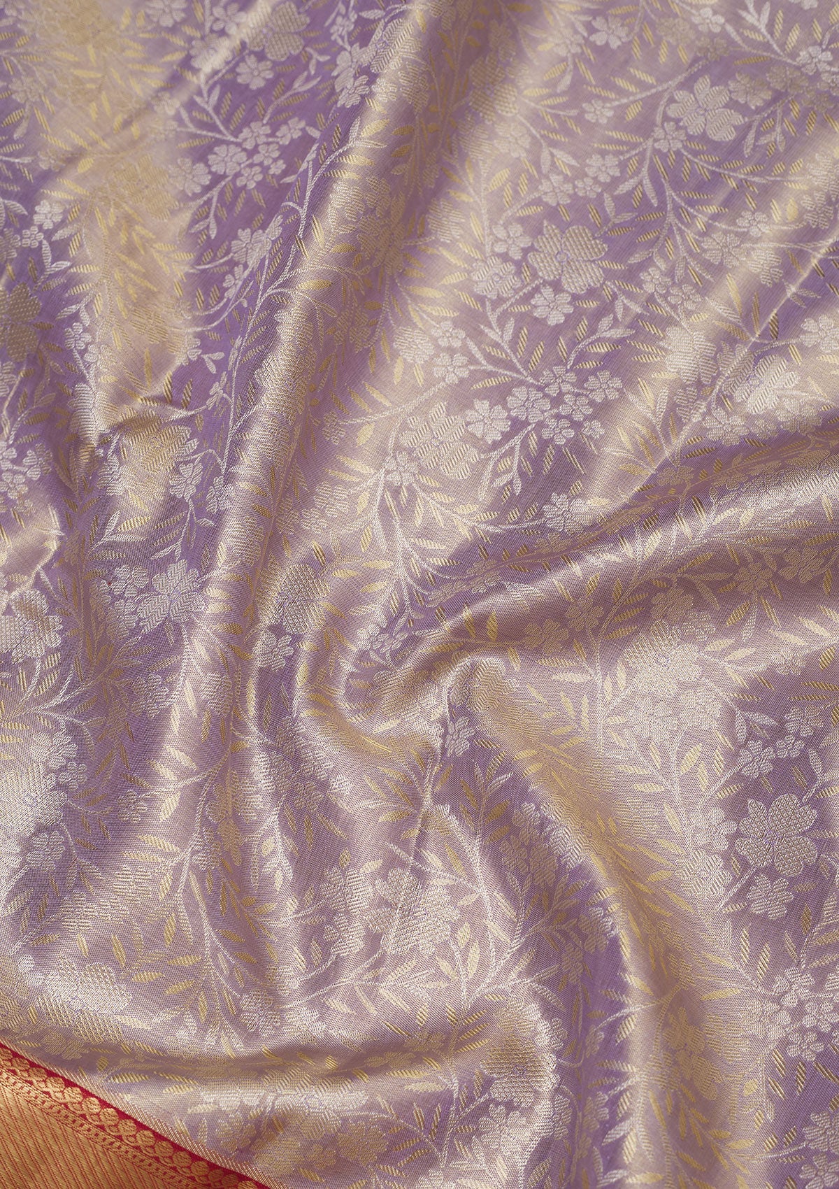 Lavender Zariwork Pure Silk Saree-Koskii