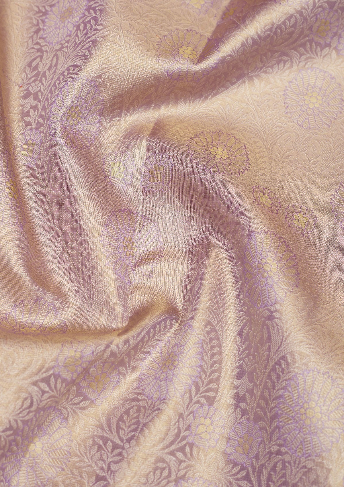 Lavender Zariwork Pure Silk Saree-Koskii