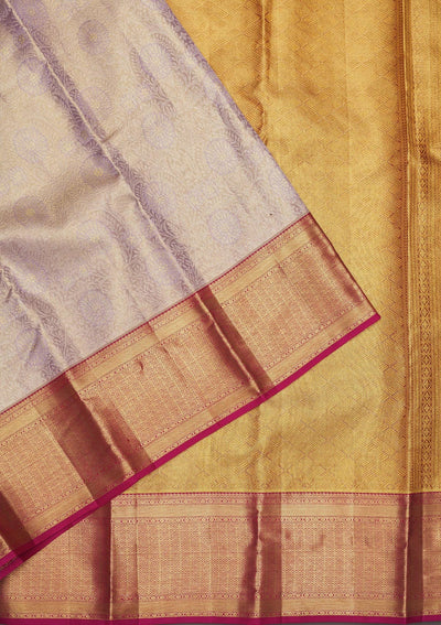 Lavender Zariwork Pure Silk Saree-Koskii