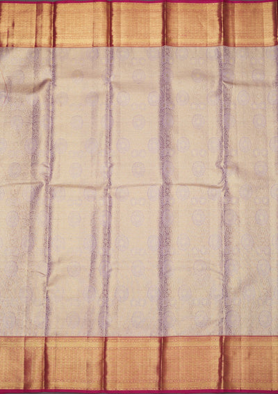 Lavender Zariwork Pure Silk Saree-Koskii