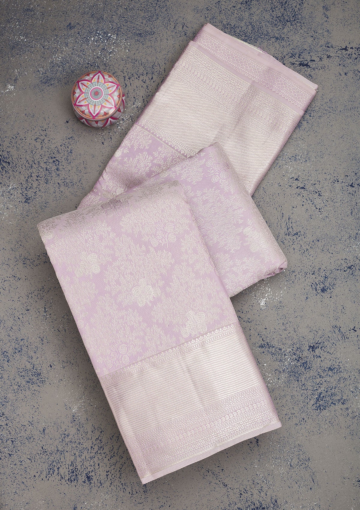 Lavender Zariwork Pure Silk Saree-Koskii