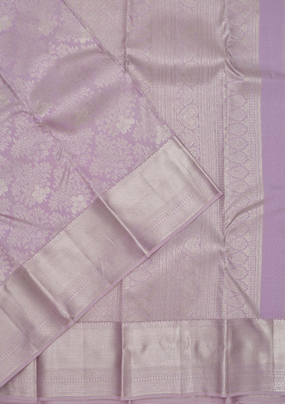 Lavender Zariwork Pure Silk Saree-Koskii