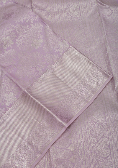 Lavender Zariwork Pure Silk Saree-Koskii