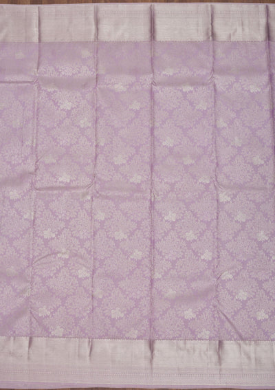 Lavender Zariwork Pure Silk Saree-Koskii