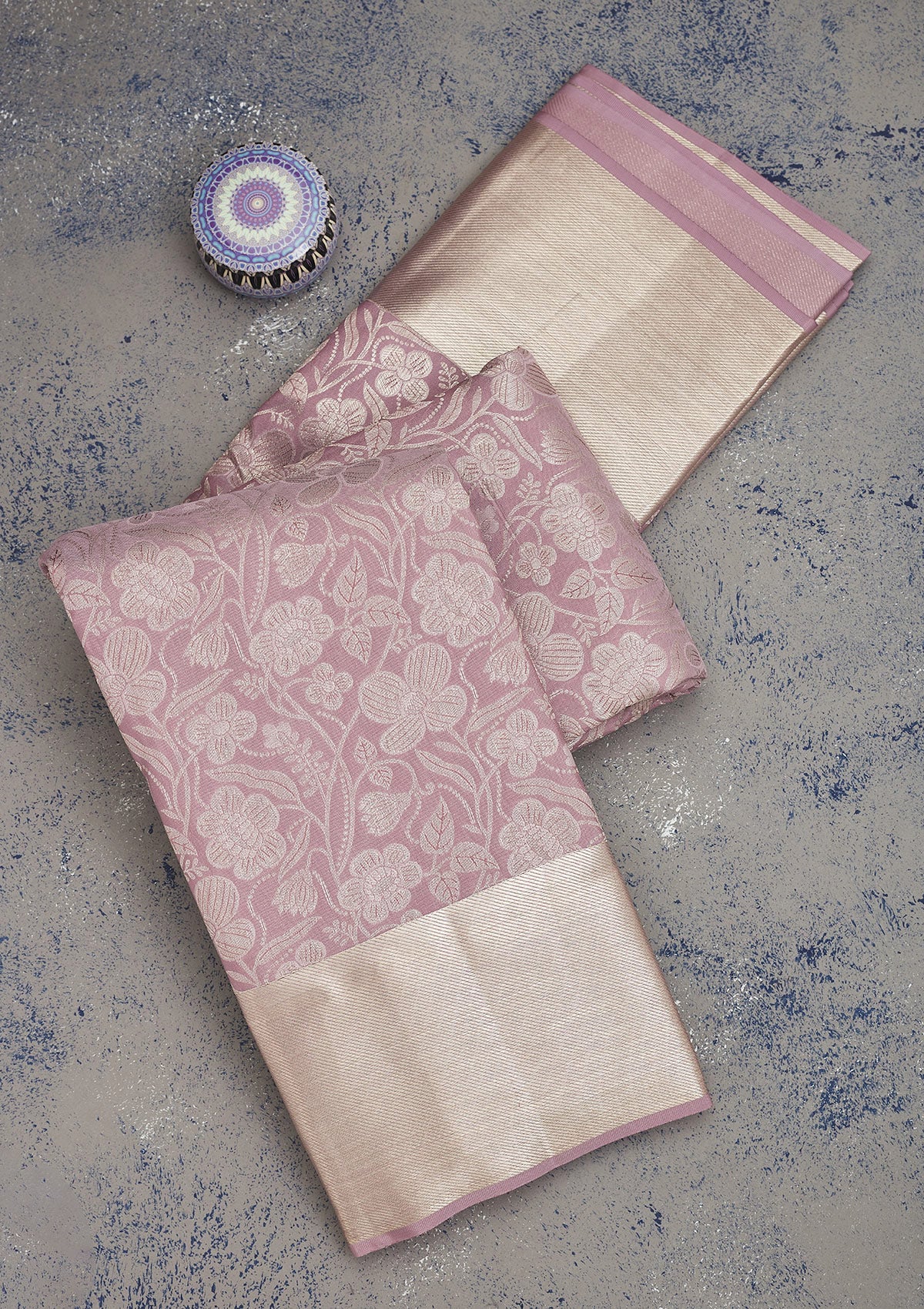 Lavender Zariwork Pure Silk Saree-Koskii