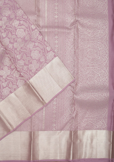 Lavender Zariwork Pure Silk Saree-Koskii