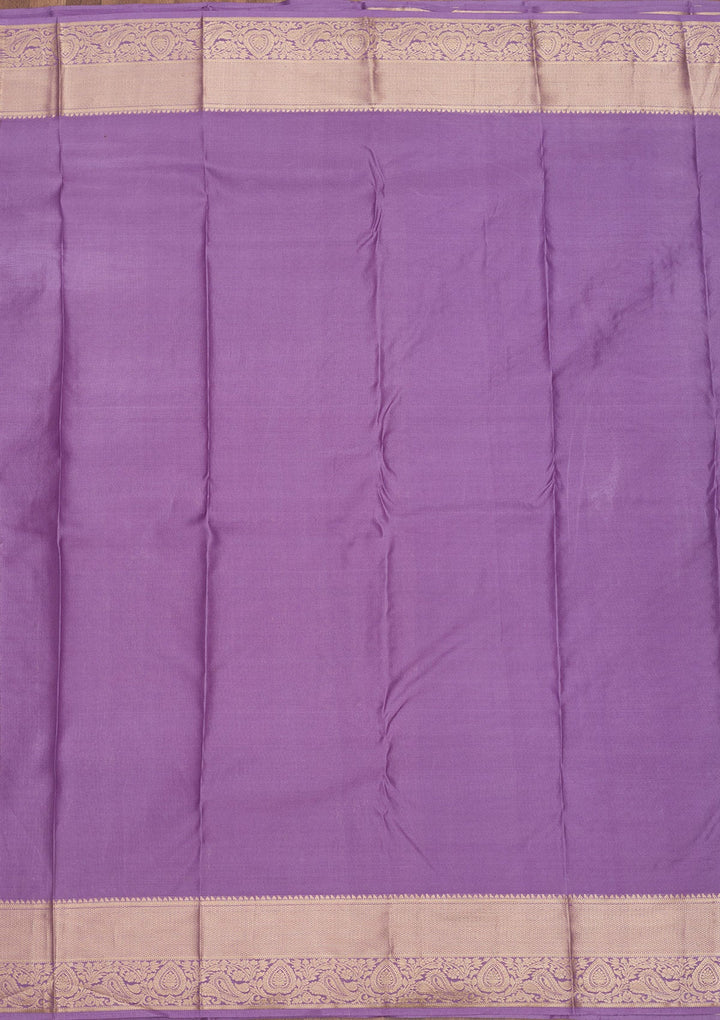 Lavender Zariwork Pure Silk Saree-Koskii