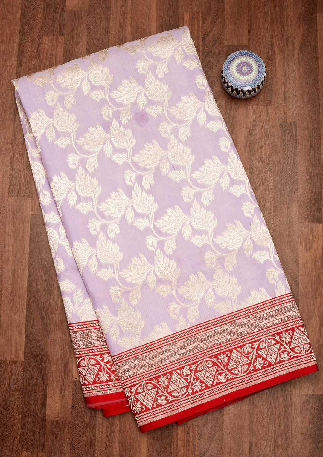 Lavender Zariwork Pure Silk Saree-Koskii