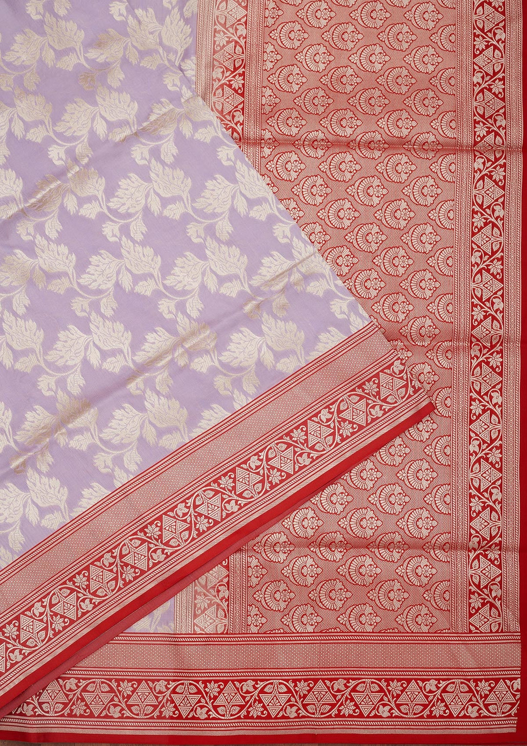 Lavender Zariwork Pure Silk Saree-Koskii