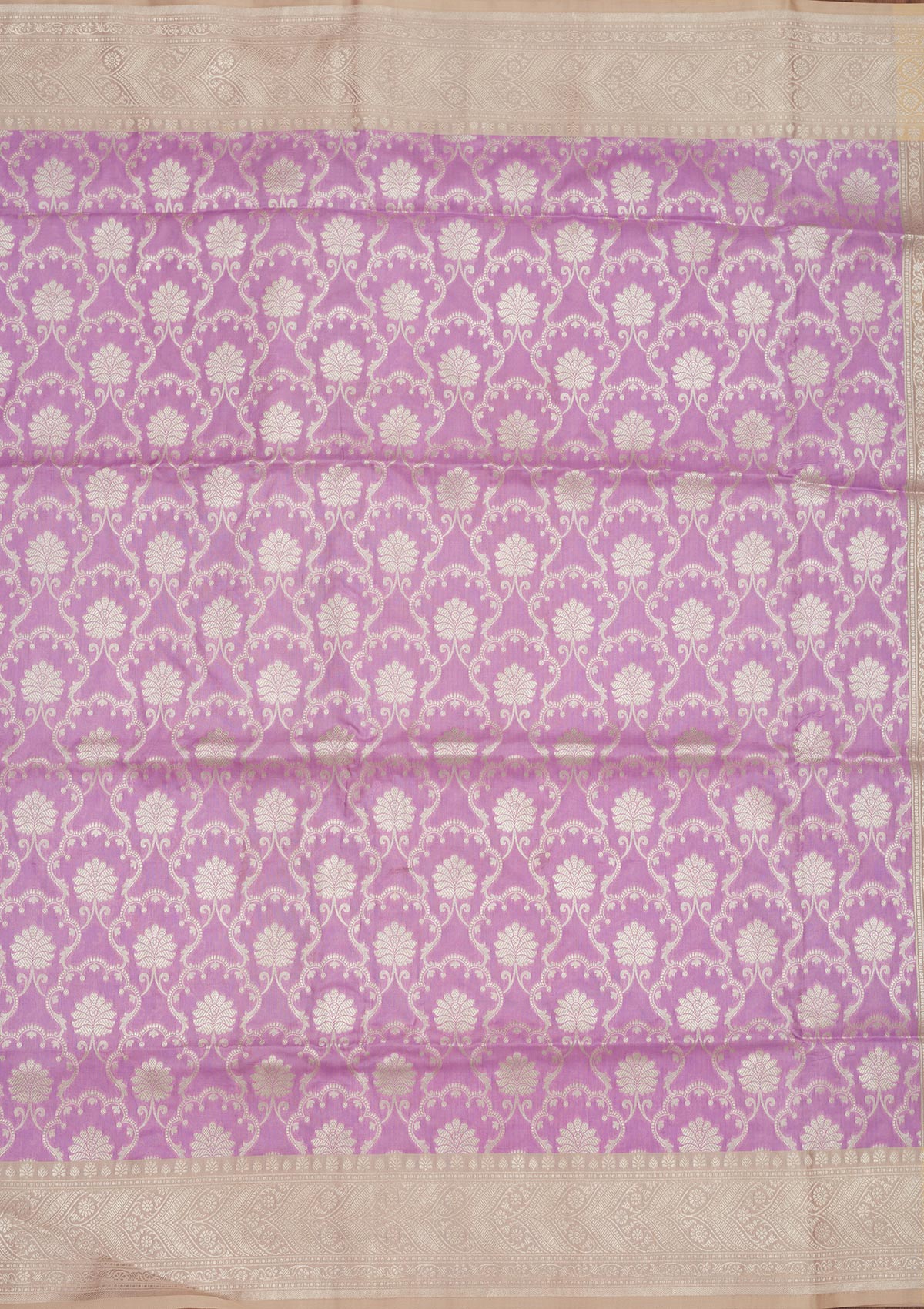 Lavender Zariwork Pure Silk Saree-Koskii