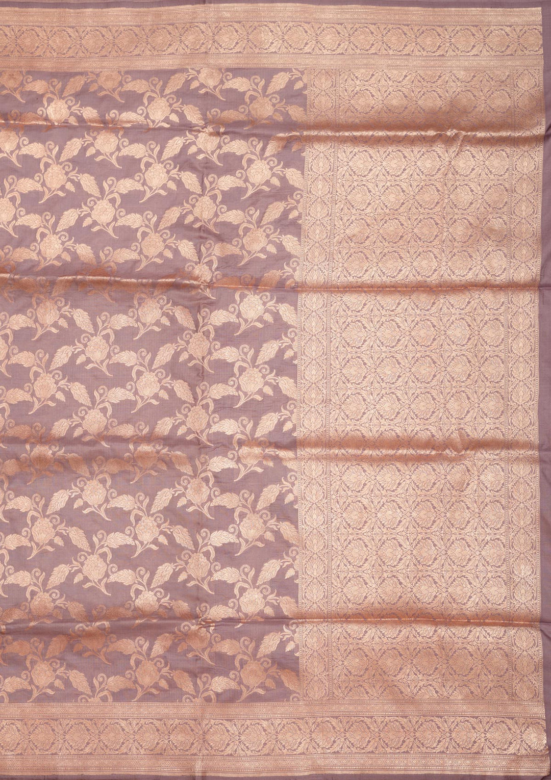 Lavender Zariwork Pure Silk Saree-Koskii