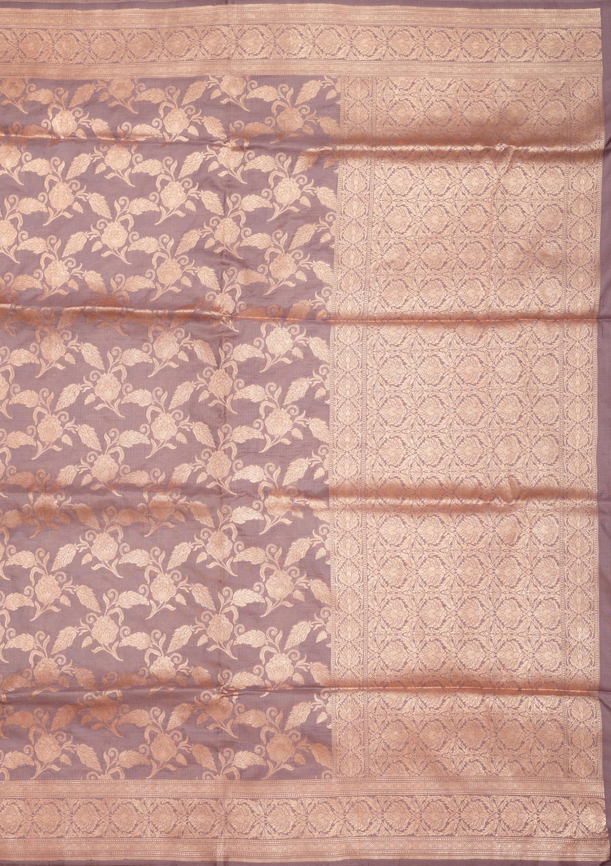 Lavender Zariwork Pure Silk Saree-Koskii