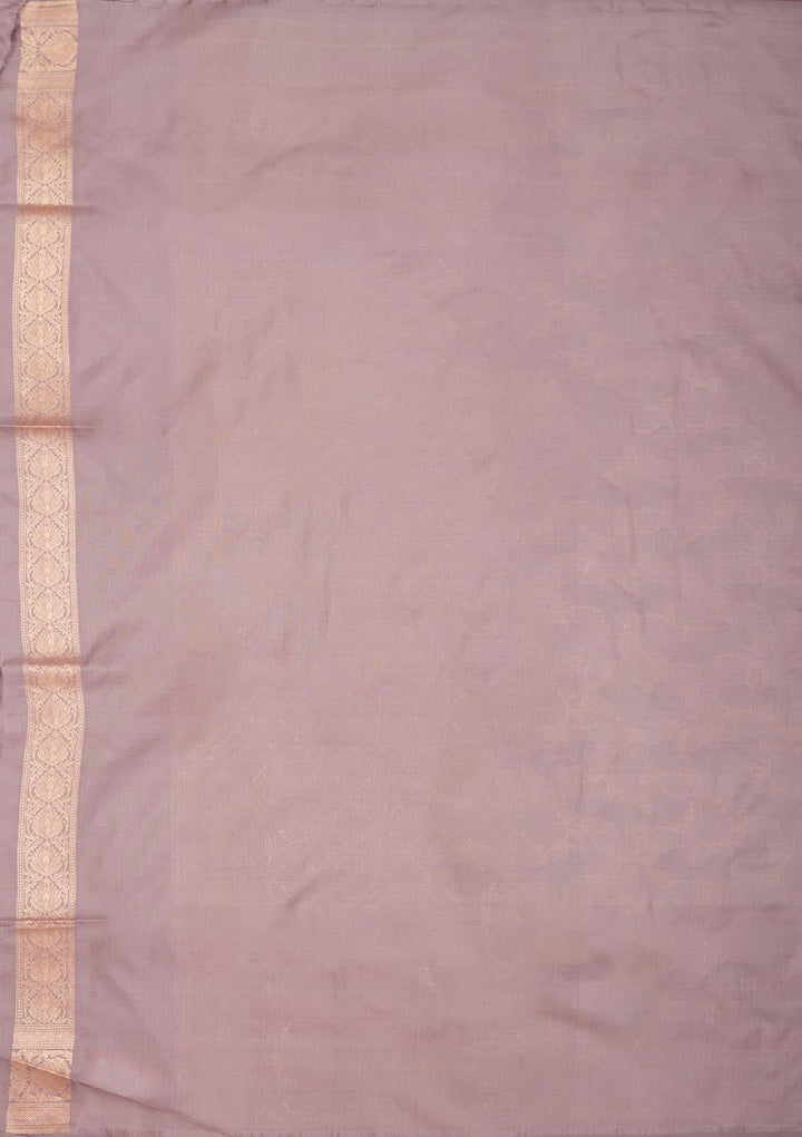 Lavender Zariwork Pure Silk Saree-Koskii