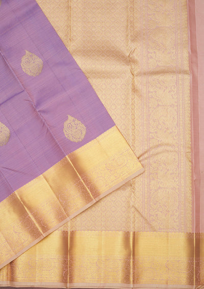 Lavender Zariwork Pure Silk Saree-Koskii