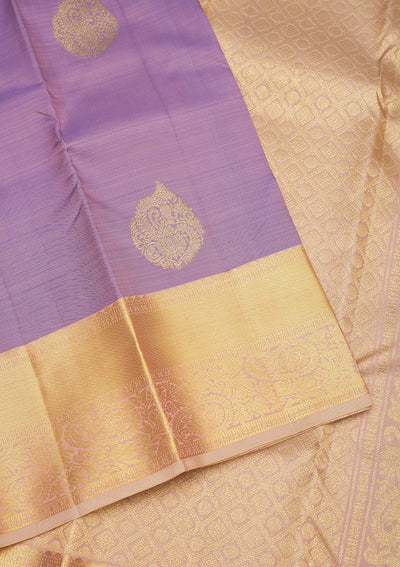 Lavender Zariwork Pure Silk Saree-Koskii