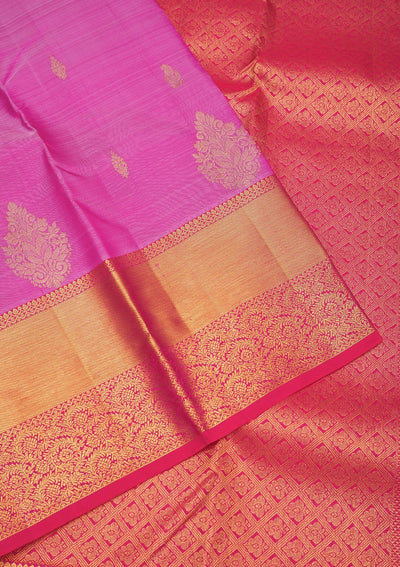 Lavender Zariwork Pure Silk Saree-Koskii