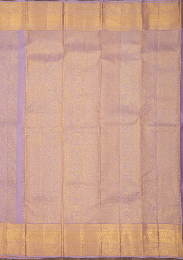 Lavender Zariwork Pure Silk Saree-Koskii