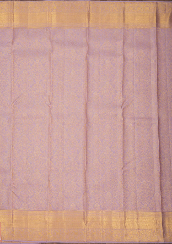 Lavender Zariwork Pure Silk Saree-Koskii