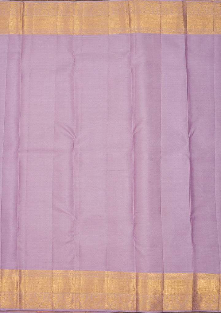 Lavender Zariwork Pure Silk Saree-Koskii