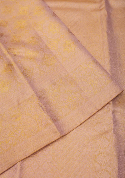Lavender Zariwork Pure Silk Saree-Koskii