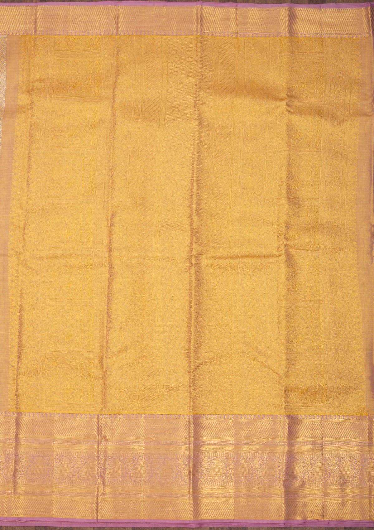 Lavender Zariwork Pure Silk Saree-Koskii