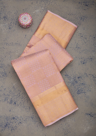 Lavender Zariwork Pure Silk Saree-Koskii