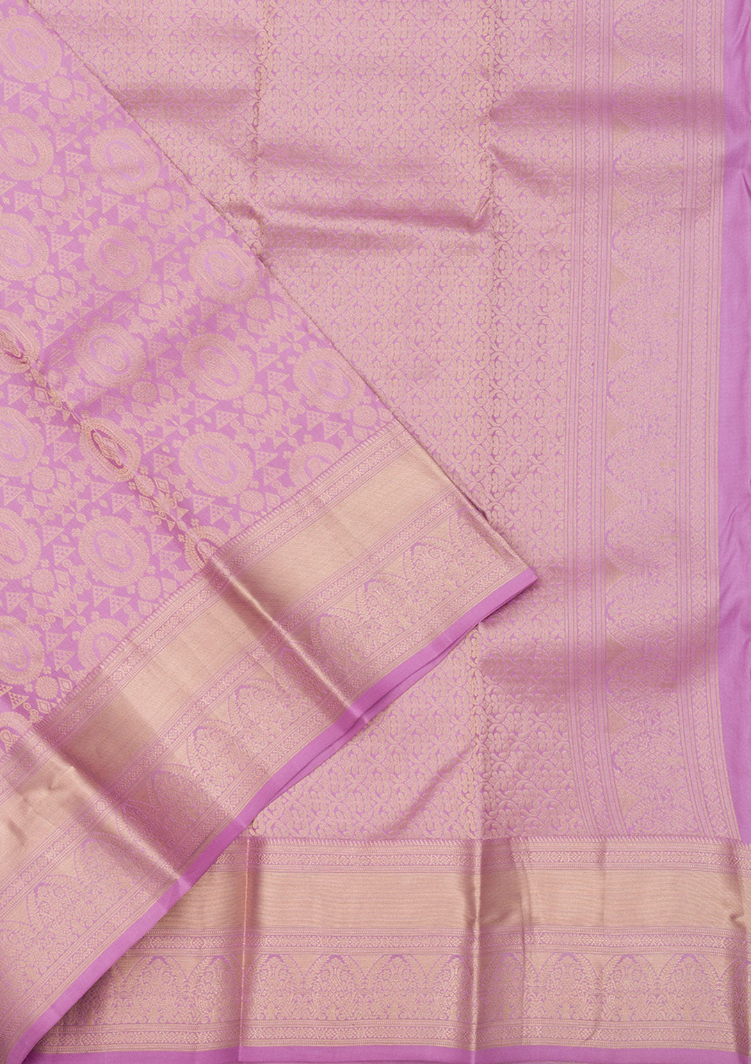 Lavender Zariwork Pure Silk Saree-Koskii