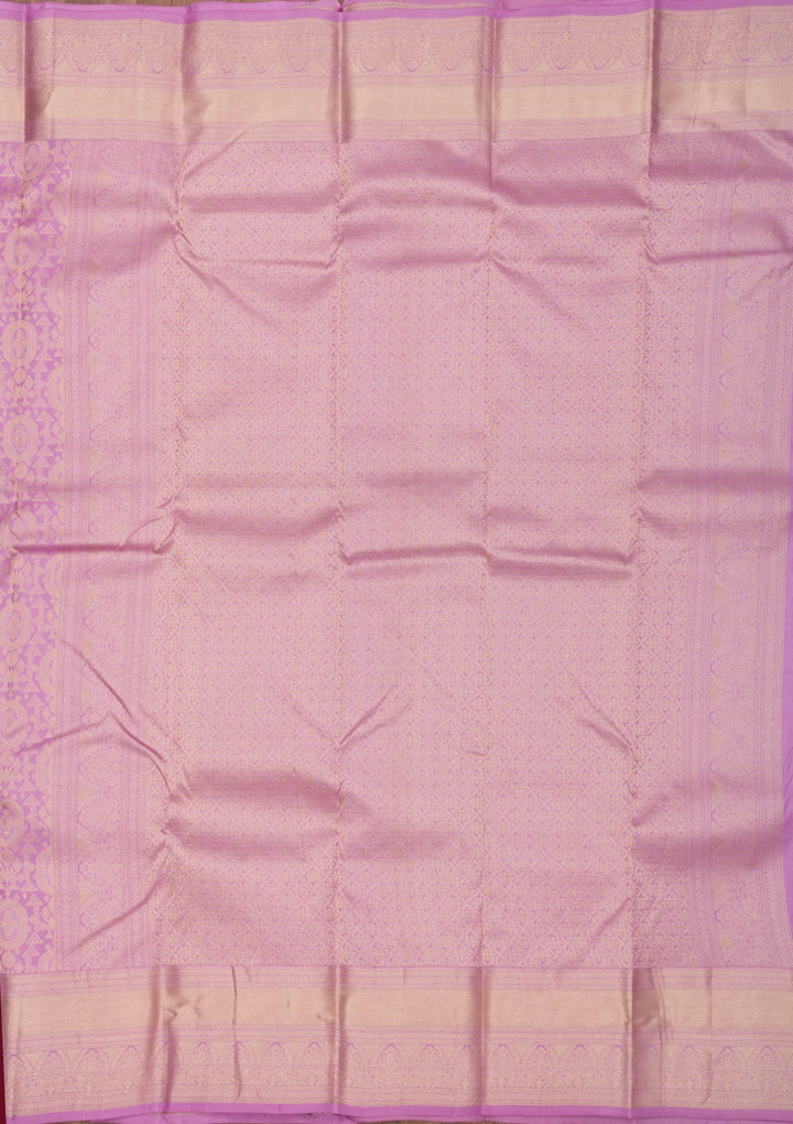 Lavender Zariwork Pure Silk Saree-Koskii