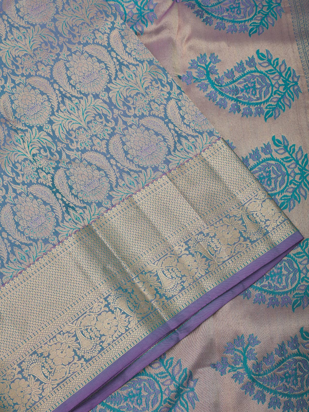 Lavender Zariwork Pure Silk Saree